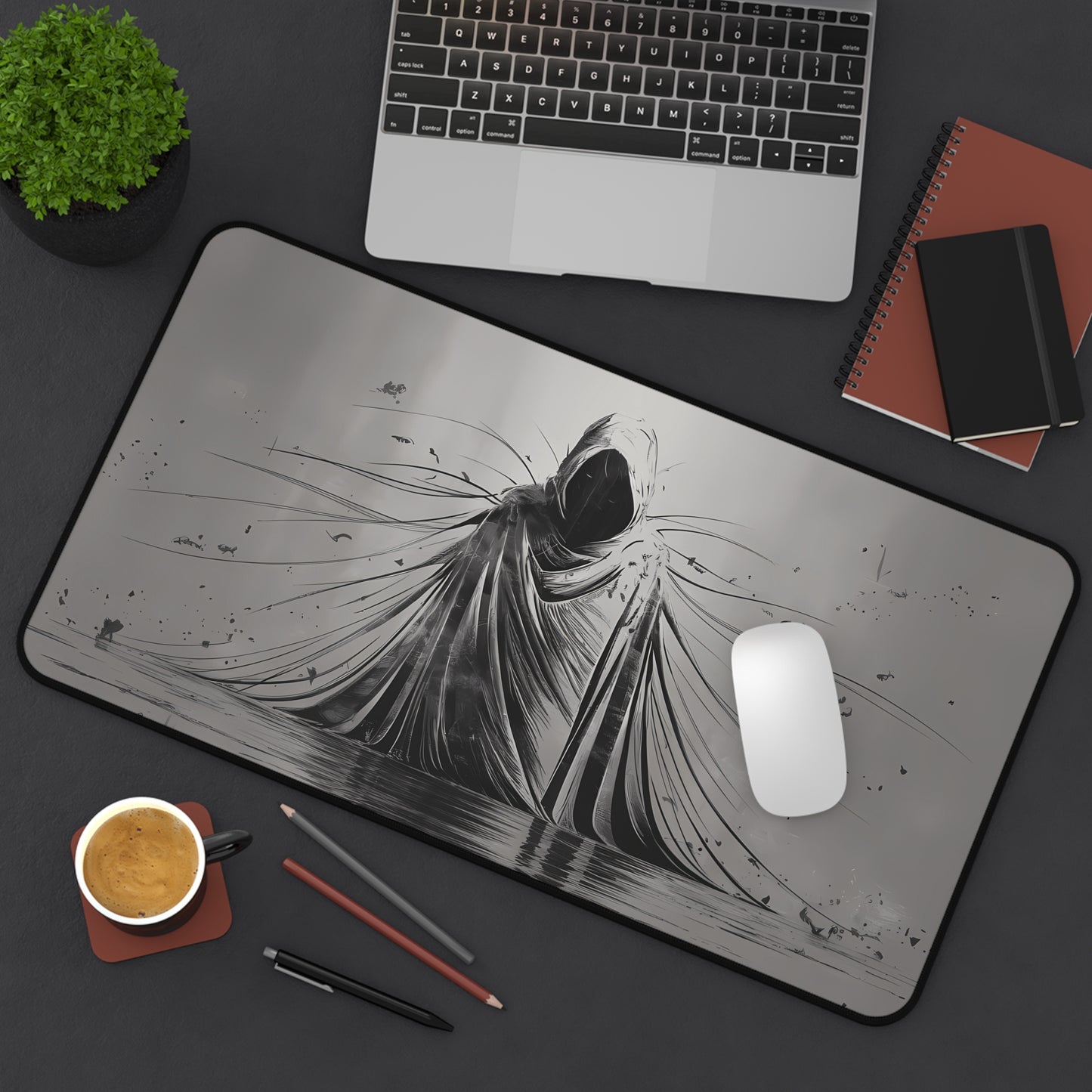 Charcoal Wanderer in Water- Desk Mat