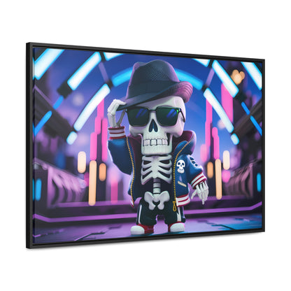 "Neon Skull Groove" - Gallery Canvas Wraps, Horizontal Frame