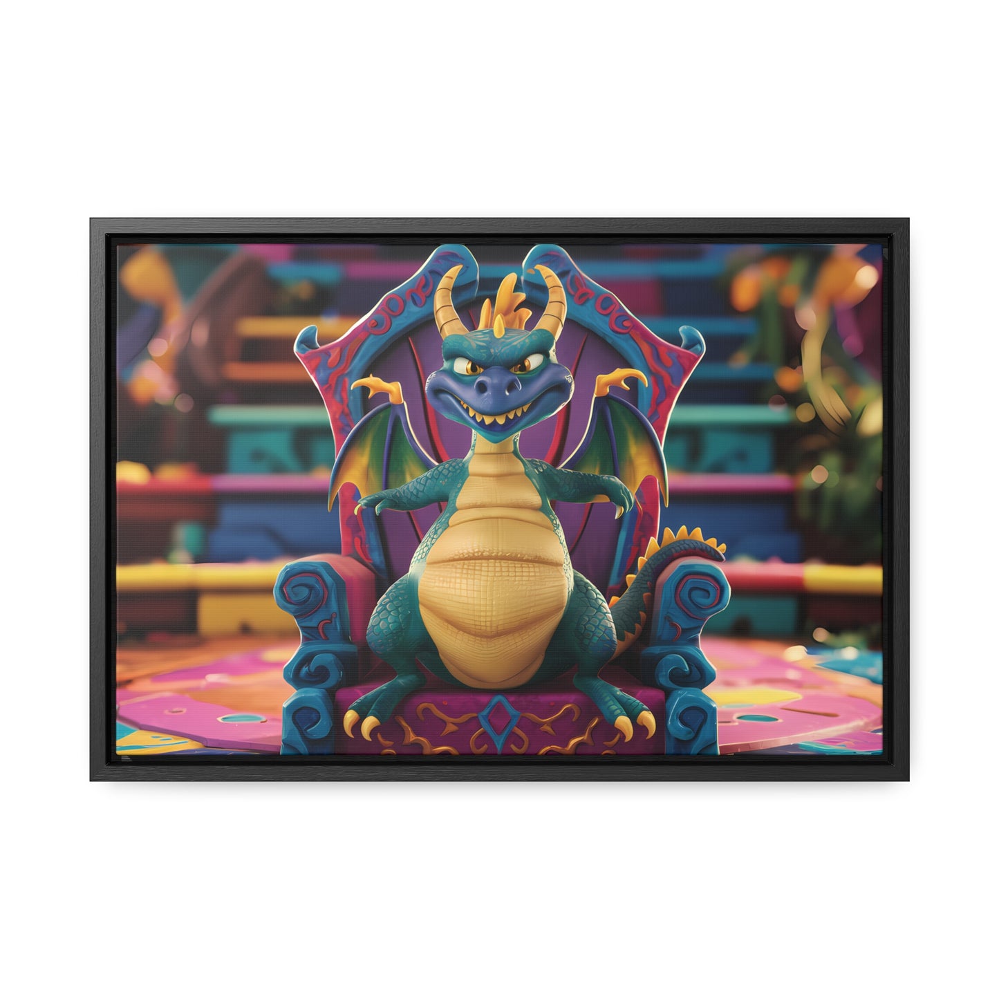 Dragon King on His Throne - Gallery Canvas Wraps, Horizontal Frame