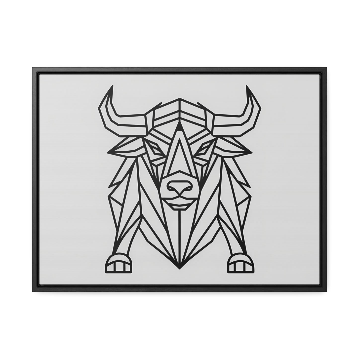 Geometric Bull - Gallery Canvas Wraps, Horizontal Frame