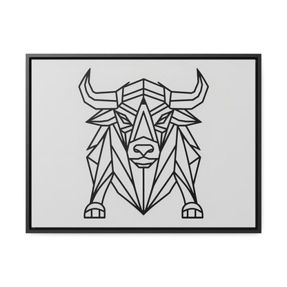 Geometric Bull - Gallery Canvas Wraps, Horizontal Frame