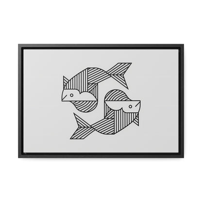 Pisces in Geometric Harmony - Gallery Canvas Wraps, Horizontal Frame