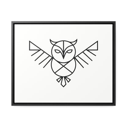 Geometric Owl Symbol - Gallery Canvas Wraps, Horizontal Frame