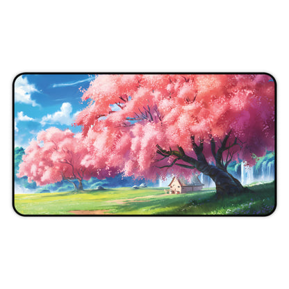 Idyllic cherry blossom and a hut - Desk Mat