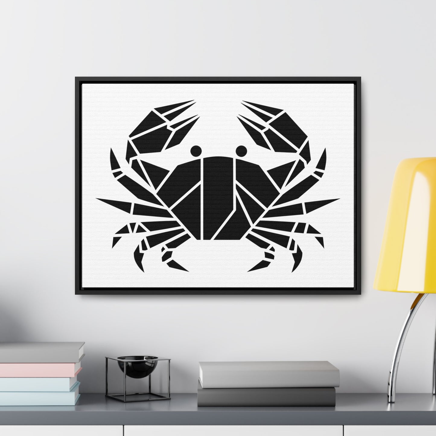 Geometric Crab Design - Gallery Canvas Wraps, Horizontal Frame