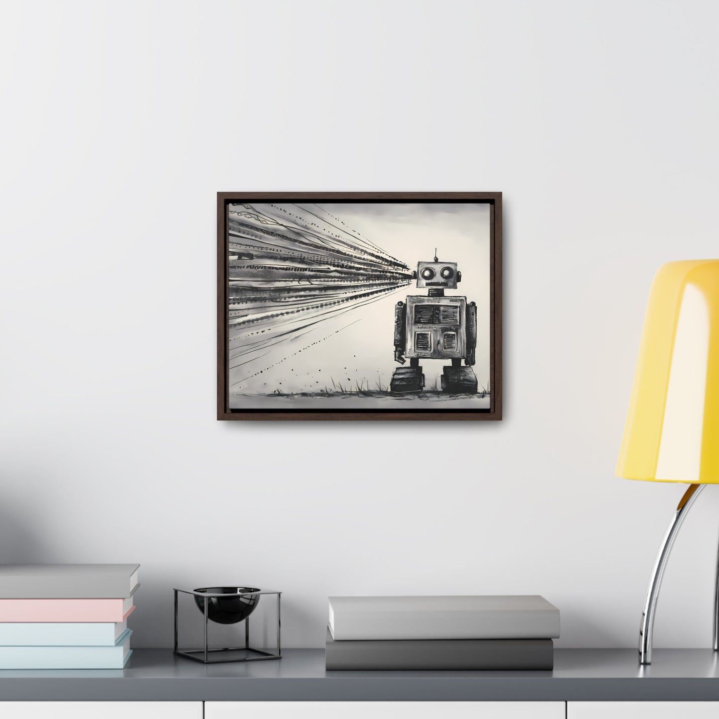 Echoes of the Machine Mind - Gallery Canvas Wraps, Horizontal Frame