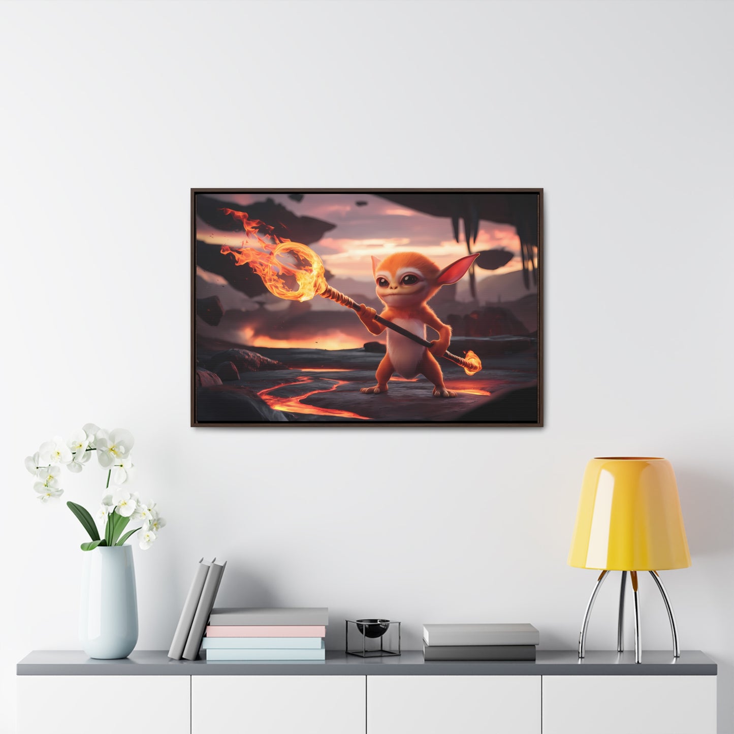 "Guardian of the Flame" - Gallery Canvas Wraps, Horizontal Frame