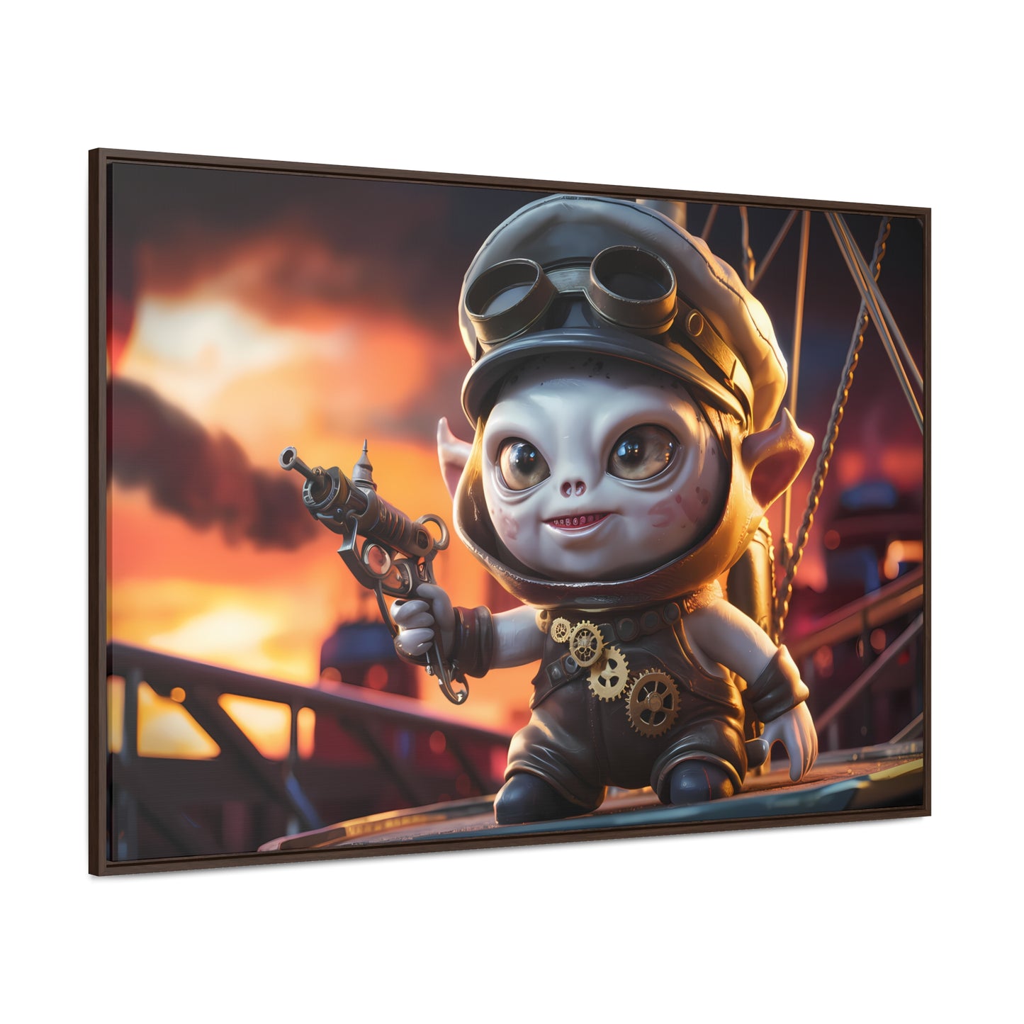 Steampunk Goblin Commander at Dusk - Gallery Canvas Wraps, Horizontal Frame