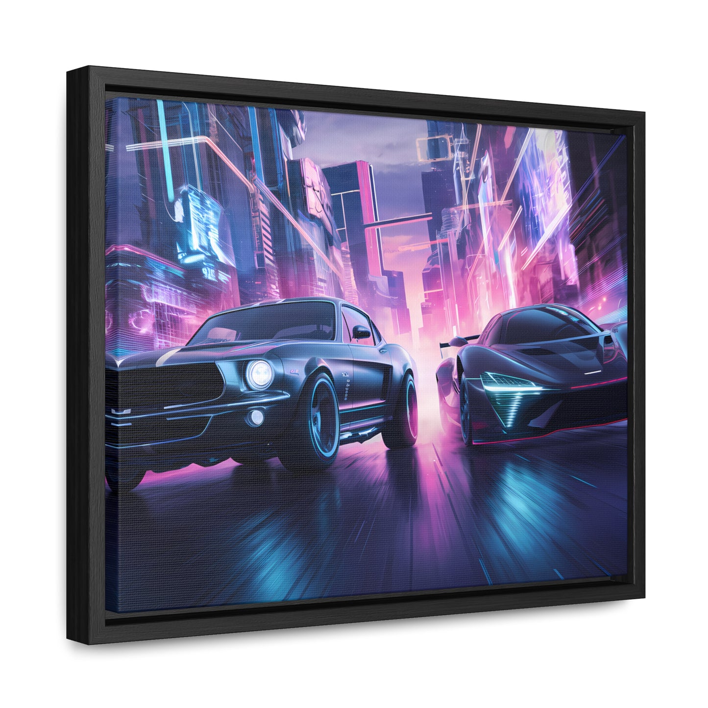 Neon Speed Duel - Gallery Canvas Wraps, Horizontal Frame