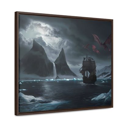 Dragons Over the Frozen Abyss - Gallery Canvas Wraps, Horizontal Frame