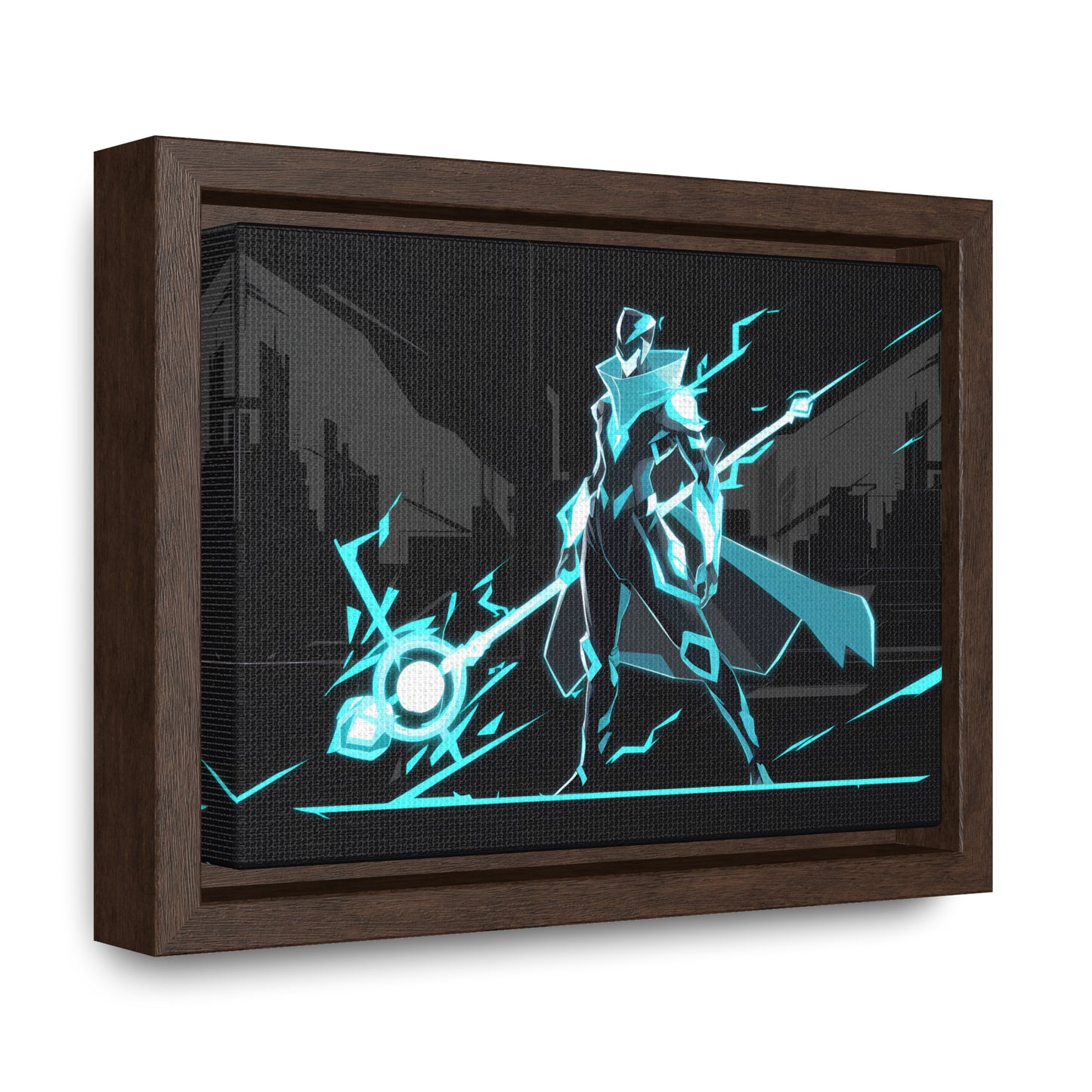 Arbiter of the Neon Void - Gallery Canvas Wraps, Horizontal Frame