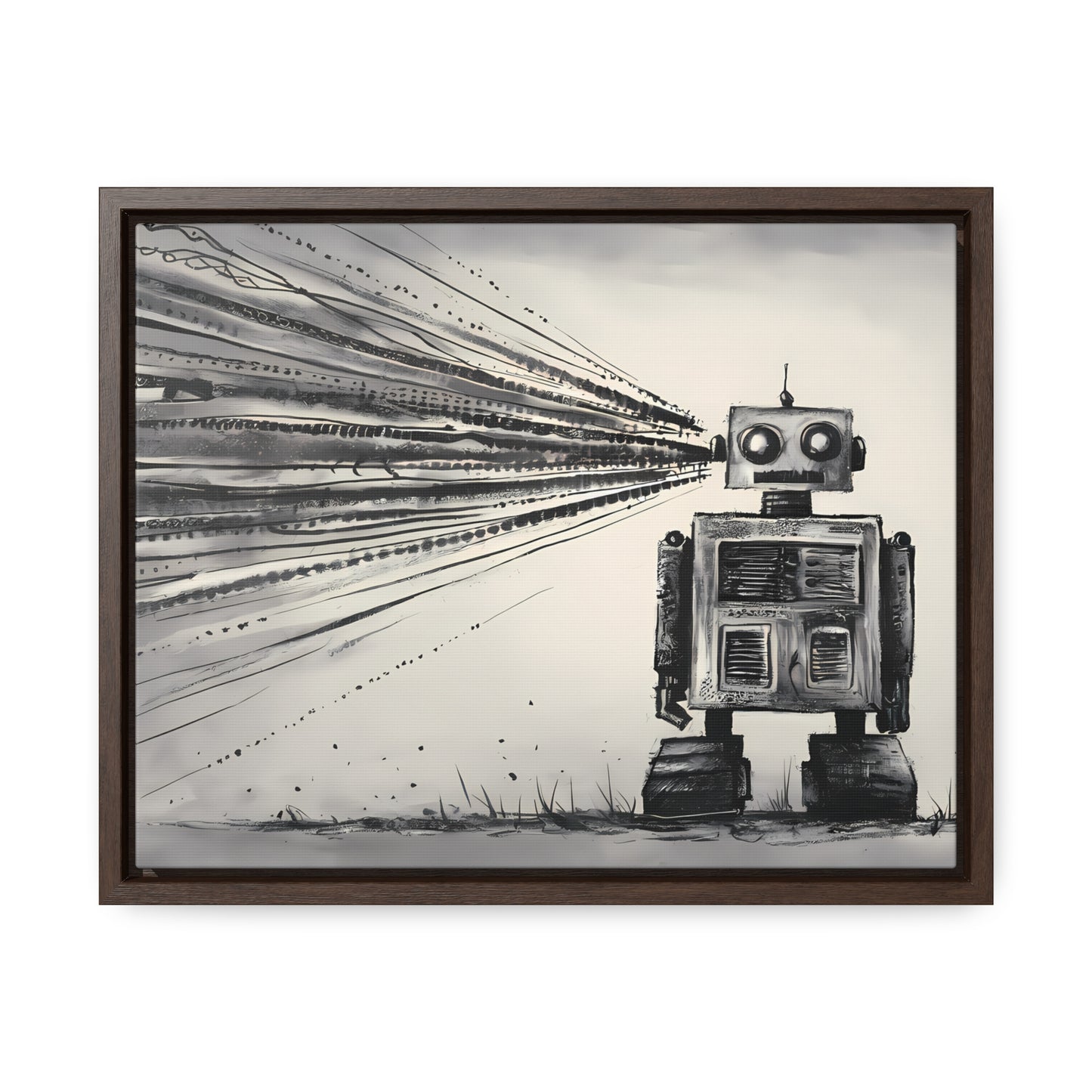 Echoes of the Machine Mind - Gallery Canvas Wraps, Horizontal Frame