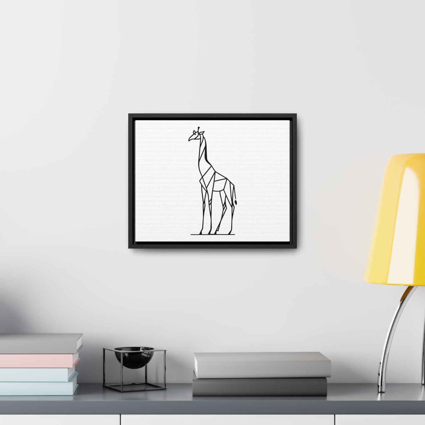 Geometric Giraffe Silhouette - Gallery Canvas Wraps, Horizontal Frame