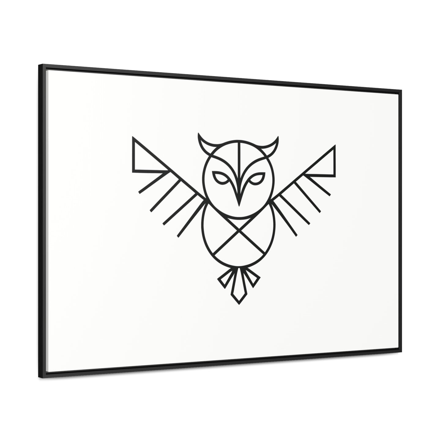 Geometric Owl Symbol - Gallery Canvas Wraps, Horizontal Frame