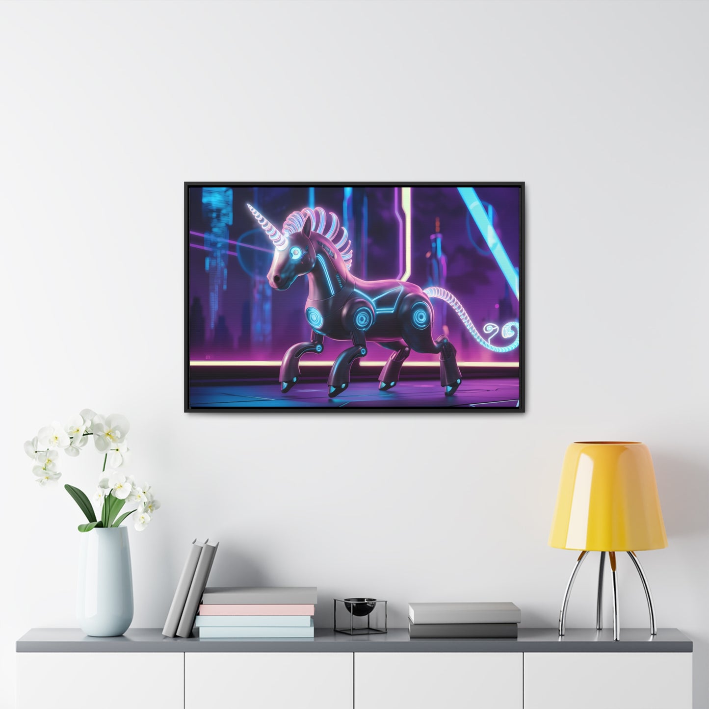 Cybernetic Unicorn - Gallery Canvas Wraps, Horizontal Frame