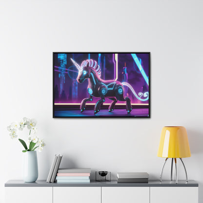 Cybernetic Unicorn - Gallery Canvas Wraps, Horizontal Frame