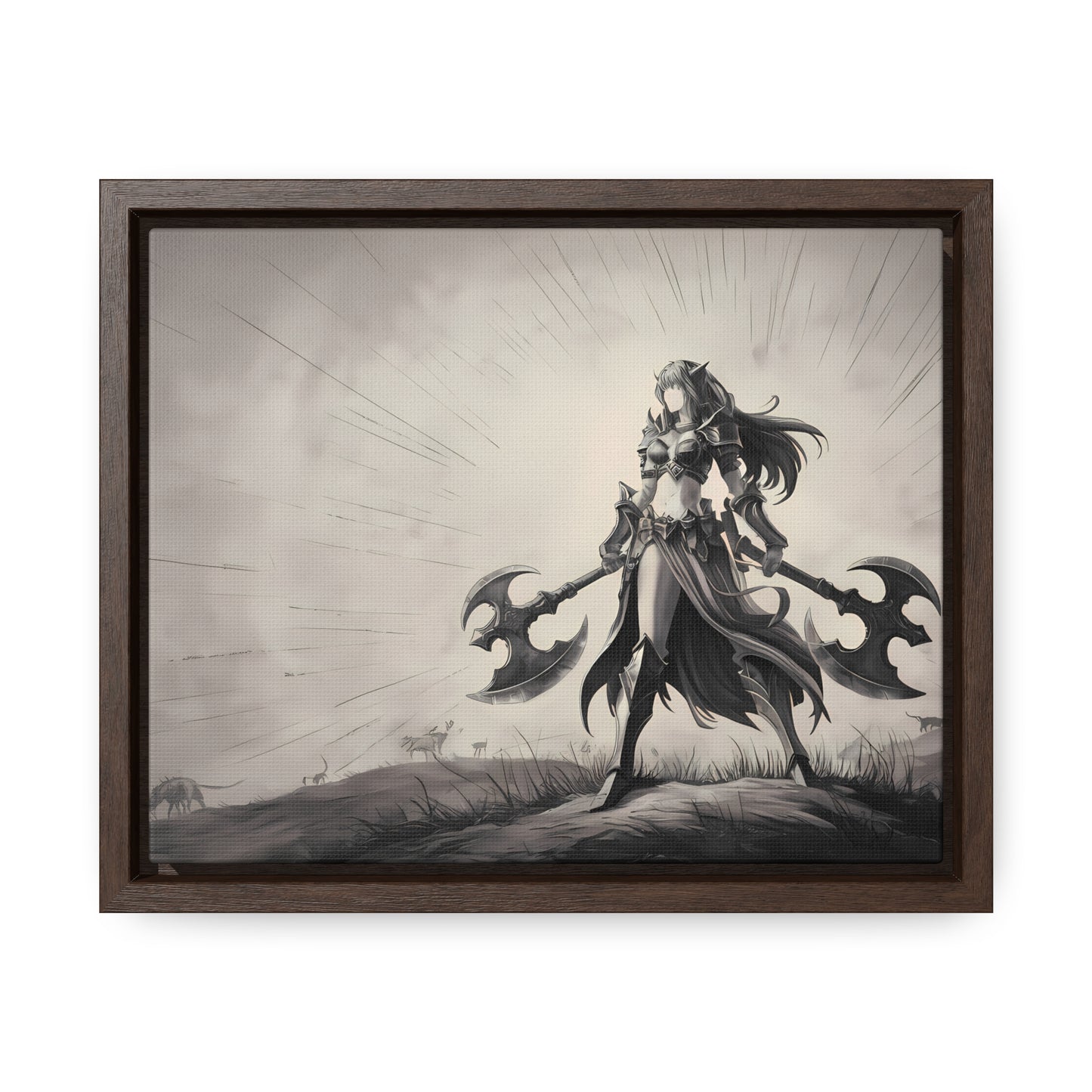 Warrior of the Twilight Plains - Gallery Canvas Wraps, Horizontal Frame