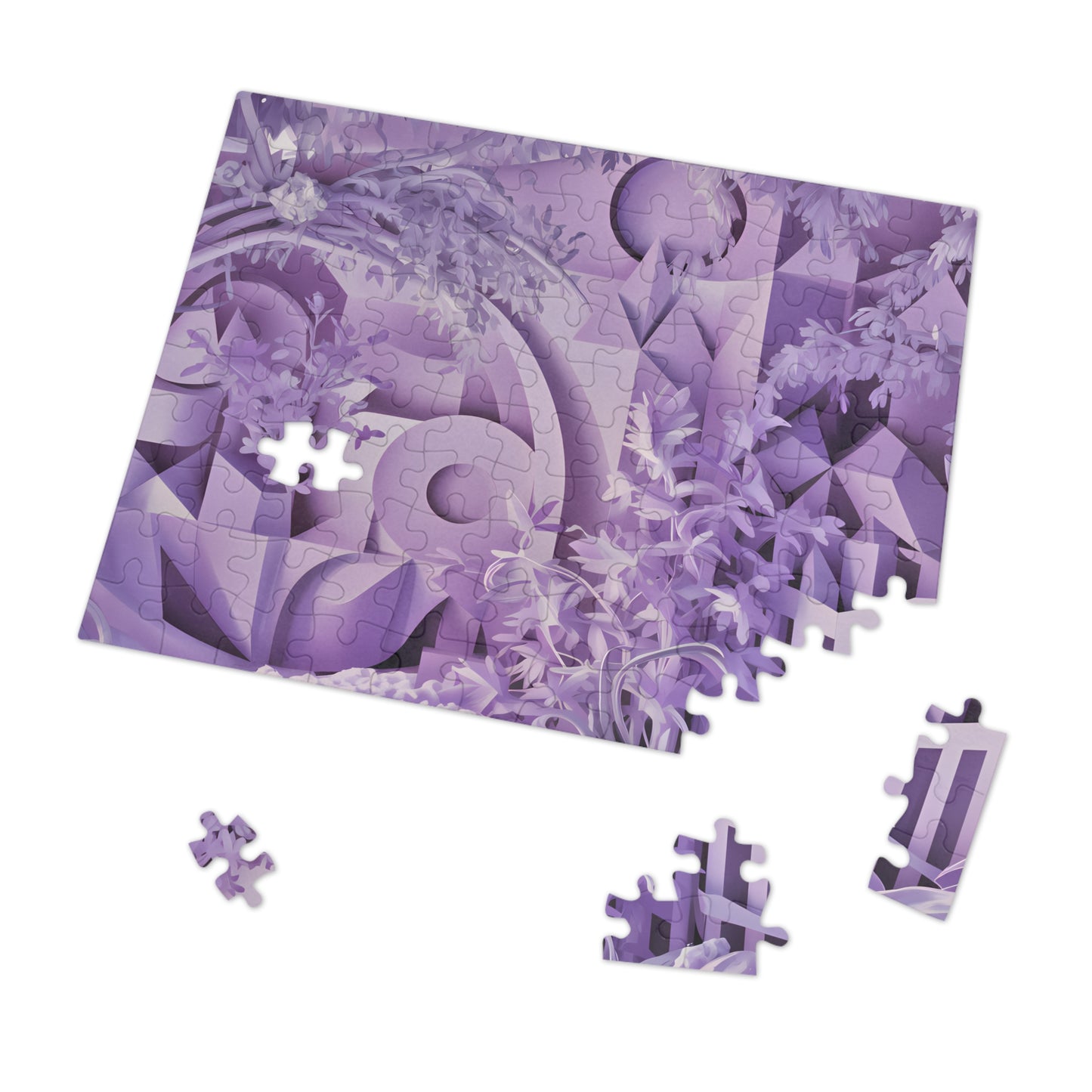 Serenity in Lavender Geometrics - Jigsaw Puzzle (30, 110, 252, 500,1000-Piece)