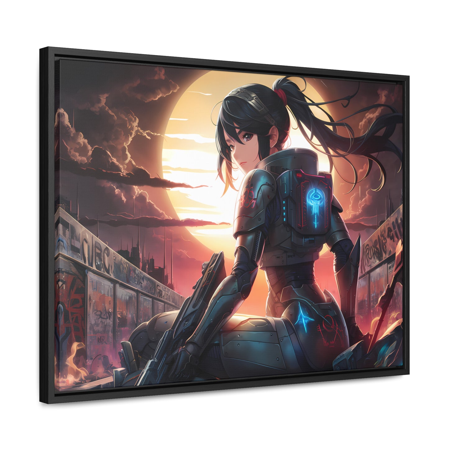 "Sunset Sentinel" - Gallery Canvas Wraps, Horizontal Frame