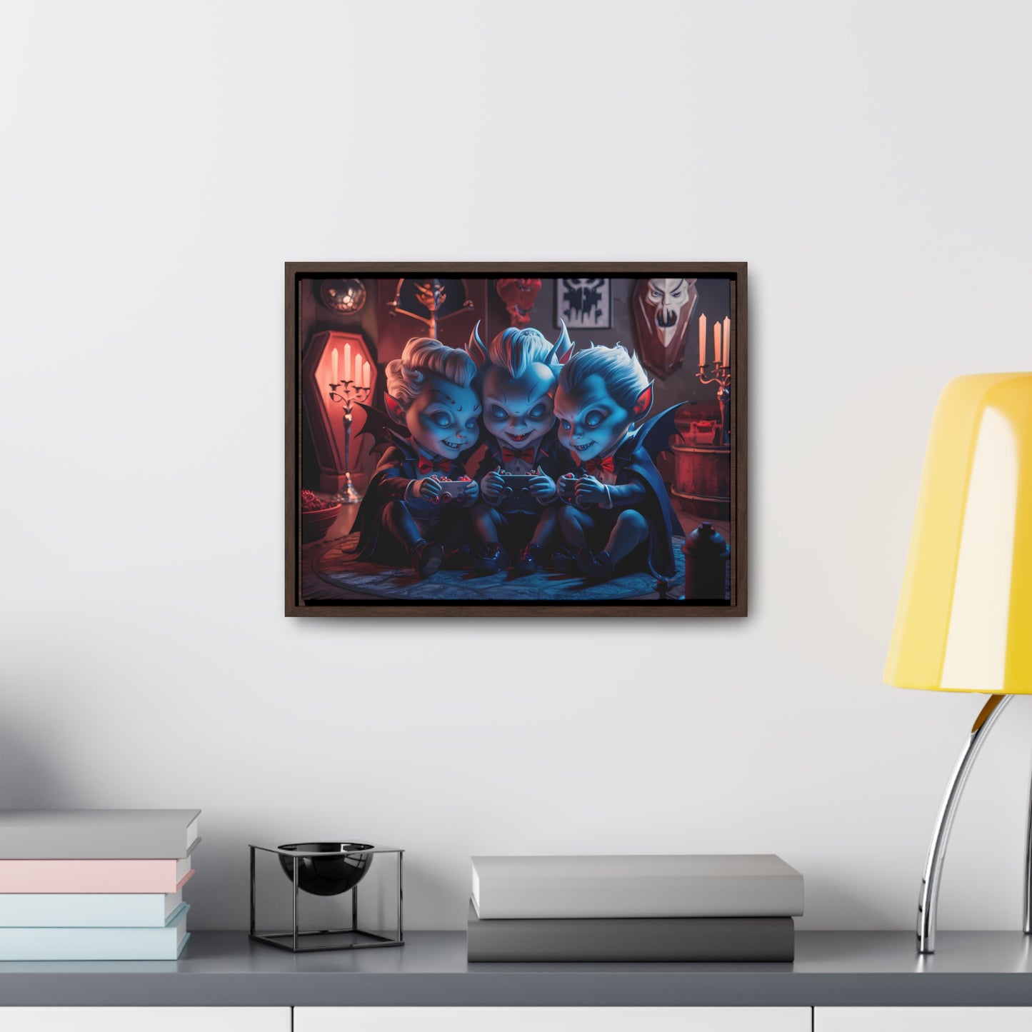 "Night of the Gaming Vampires" - Gallery Canvas Wraps, Horizontal Frame