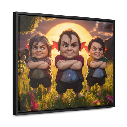 The Mischievous Trio at Sunset - Gallery Canvas Wraps, Horizontal Frame