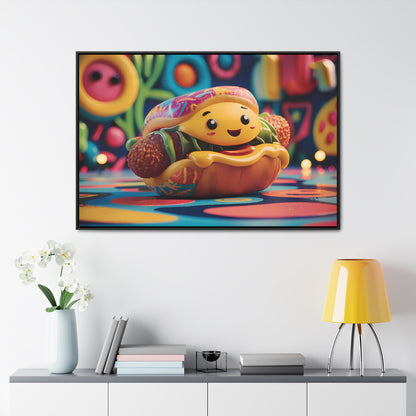 Cheerful Burger Adventure - Gallery Canvas Wraps, Horizontal Frame