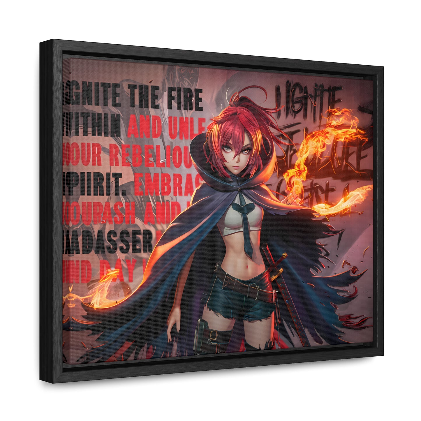 Rebel Flame Warrior - Gallery Canvas Wraps, Horizontal Frame