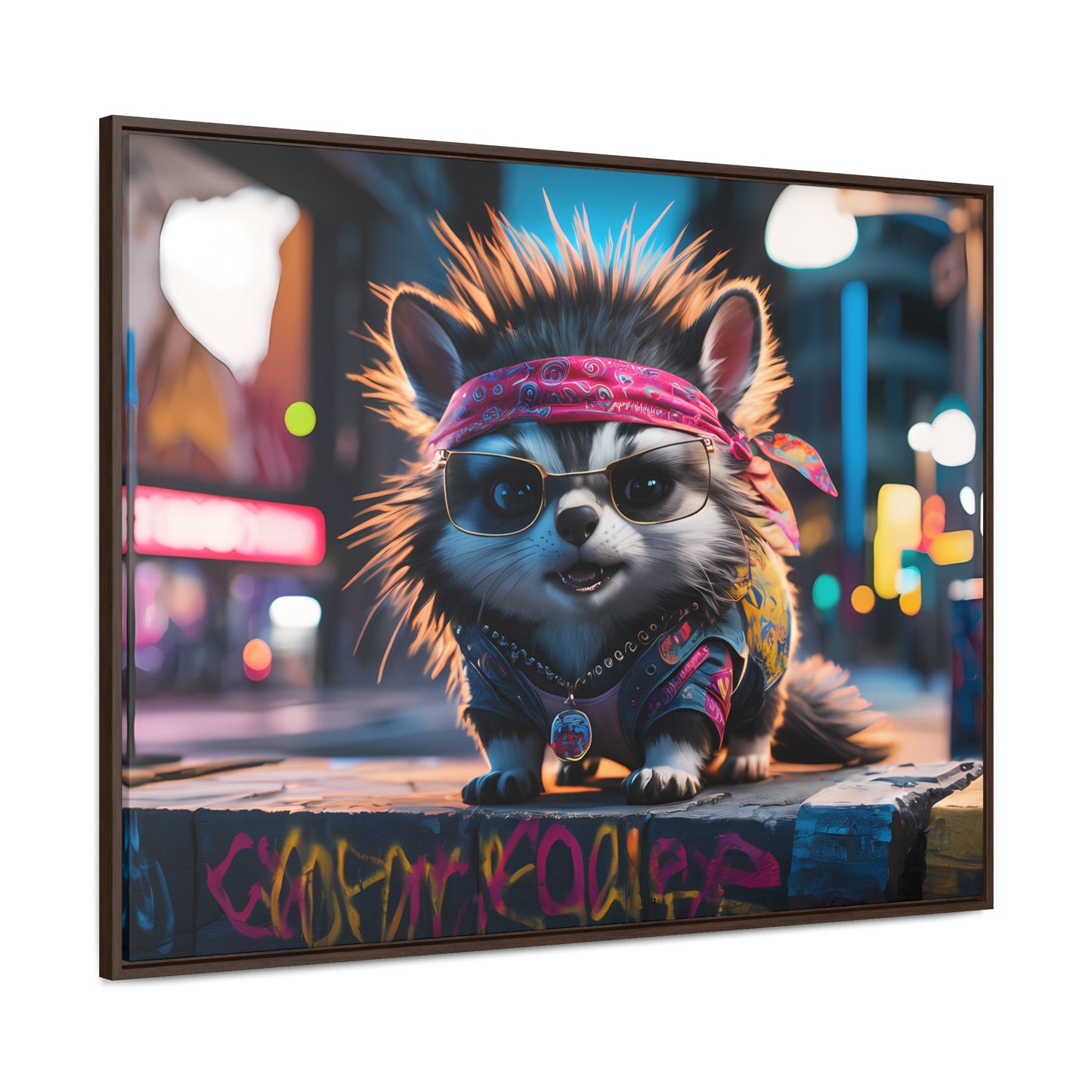 Rebel Pup on the Streets - Gallery Canvas Wraps, Horizontal Frame