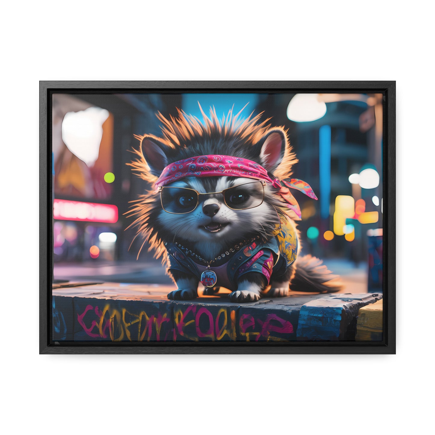 Rebel Pup on the Streets - Gallery Canvas Wraps, Horizontal Frame