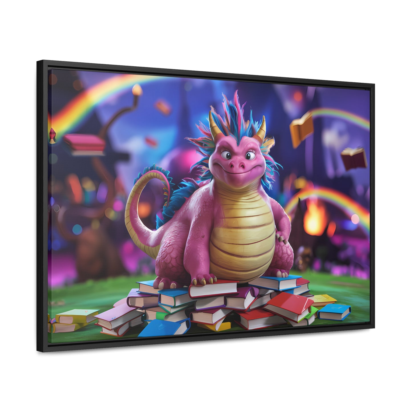 "Guardian of the Magical Library" - Gallery Canvas Wraps, Horizontal Frame