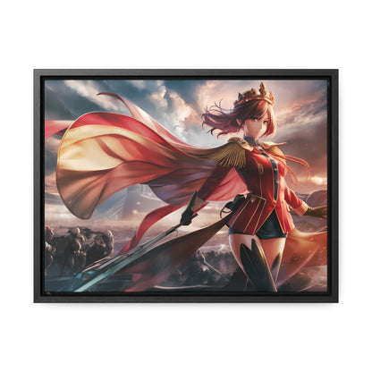 "Crimson Empress: Battle's Edge" - Gallery Canvas Wraps, Horizontal Frame