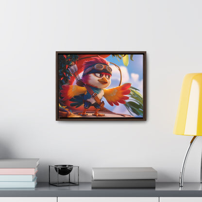 "Feathered Adventurer: The Brave Bird Archer" - Gallery Canvas Wraps, Horizontal Frame