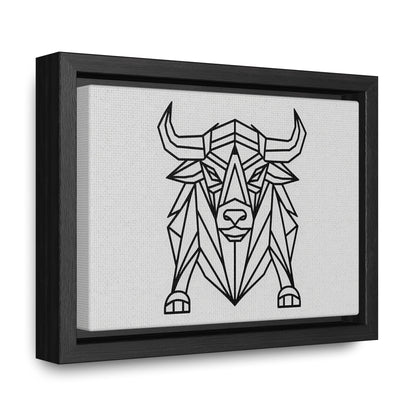 Geometric Bull - Gallery Canvas Wraps, Horizontal Frame