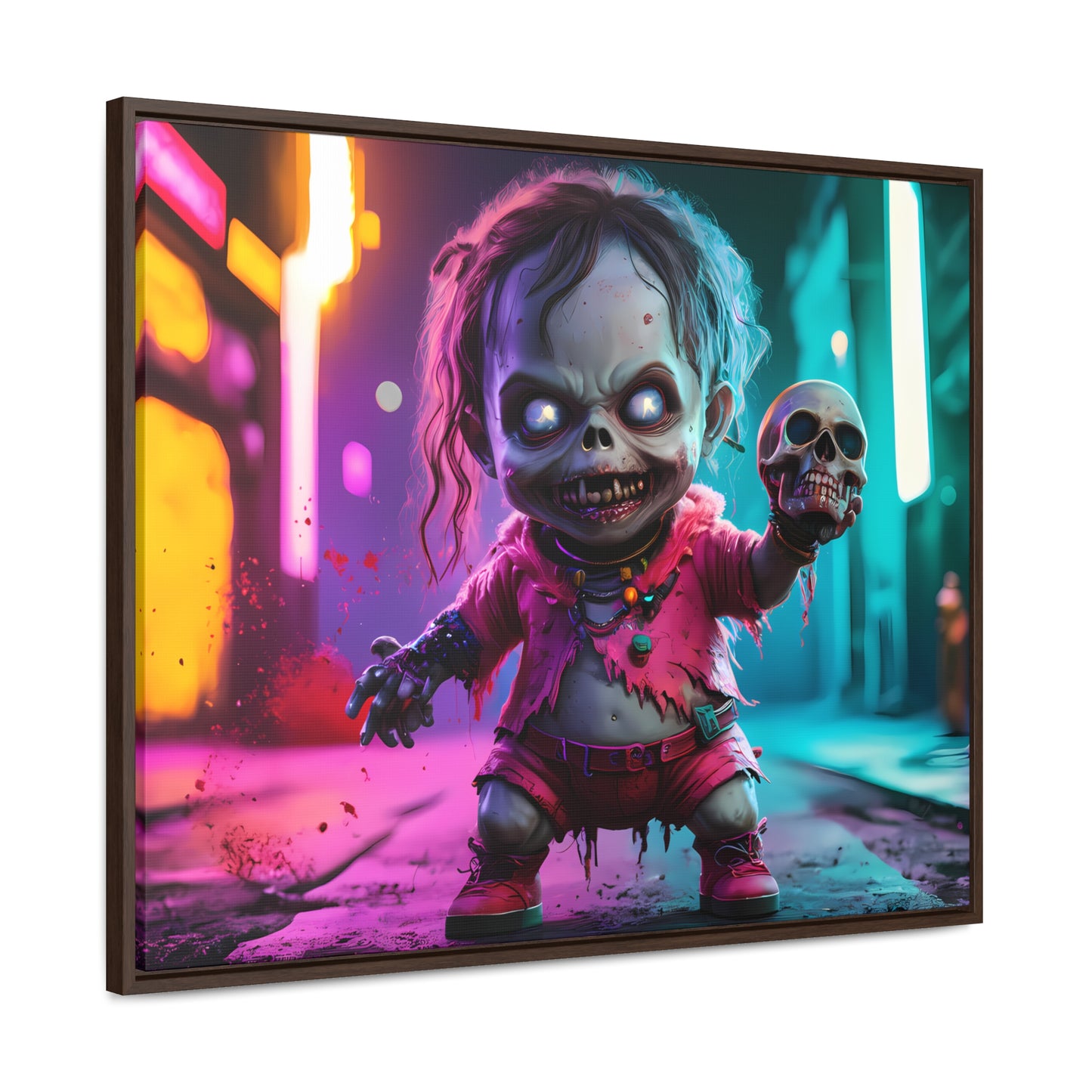 Nightmare in Neon City - Gallery Canvas Wraps, Horizontal Frame