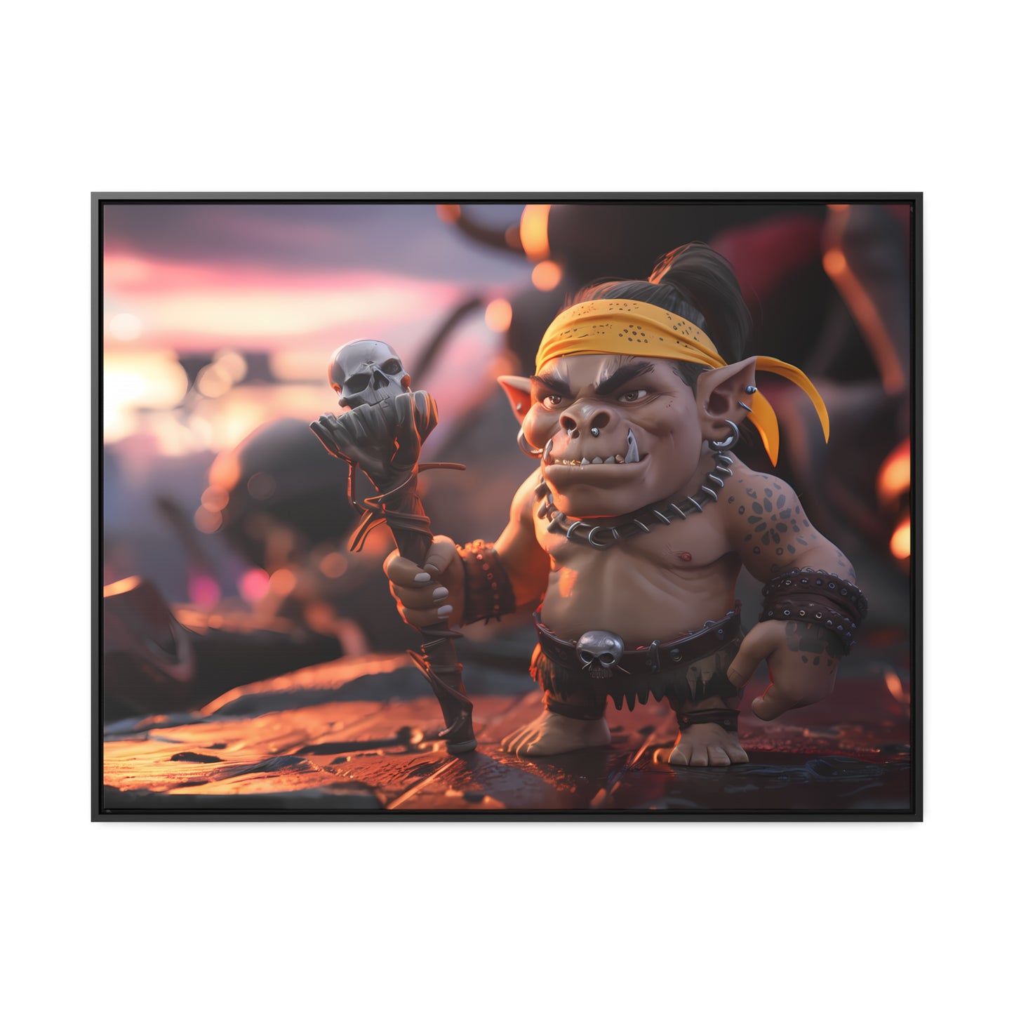 Goblin Warlord at Sunset - Gallery Canvas Wraps, Horizontal Frame