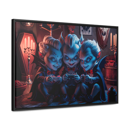 "Night of the Gaming Vampires" - Gallery Canvas Wraps, Horizontal Frame