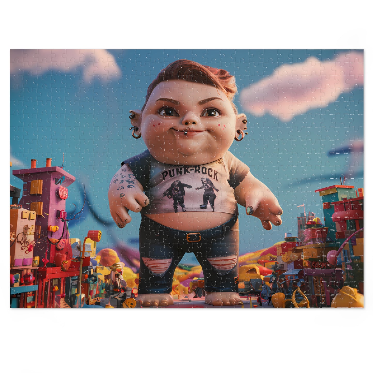 Punk Rock Giant in Toy Town - Jigsaw Puzzle (30, 110, 252, 500,1000-Piece)