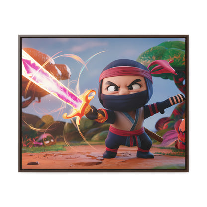 Ninja's Radiant Blade Adventure - Gallery Canvas Wraps, Horizontal Frame