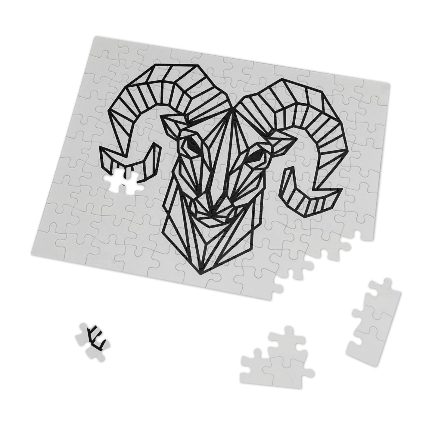 Geometric Ram's Head - Jigsaw Puzzle (30, 110, 252, 500,1000-Piece)