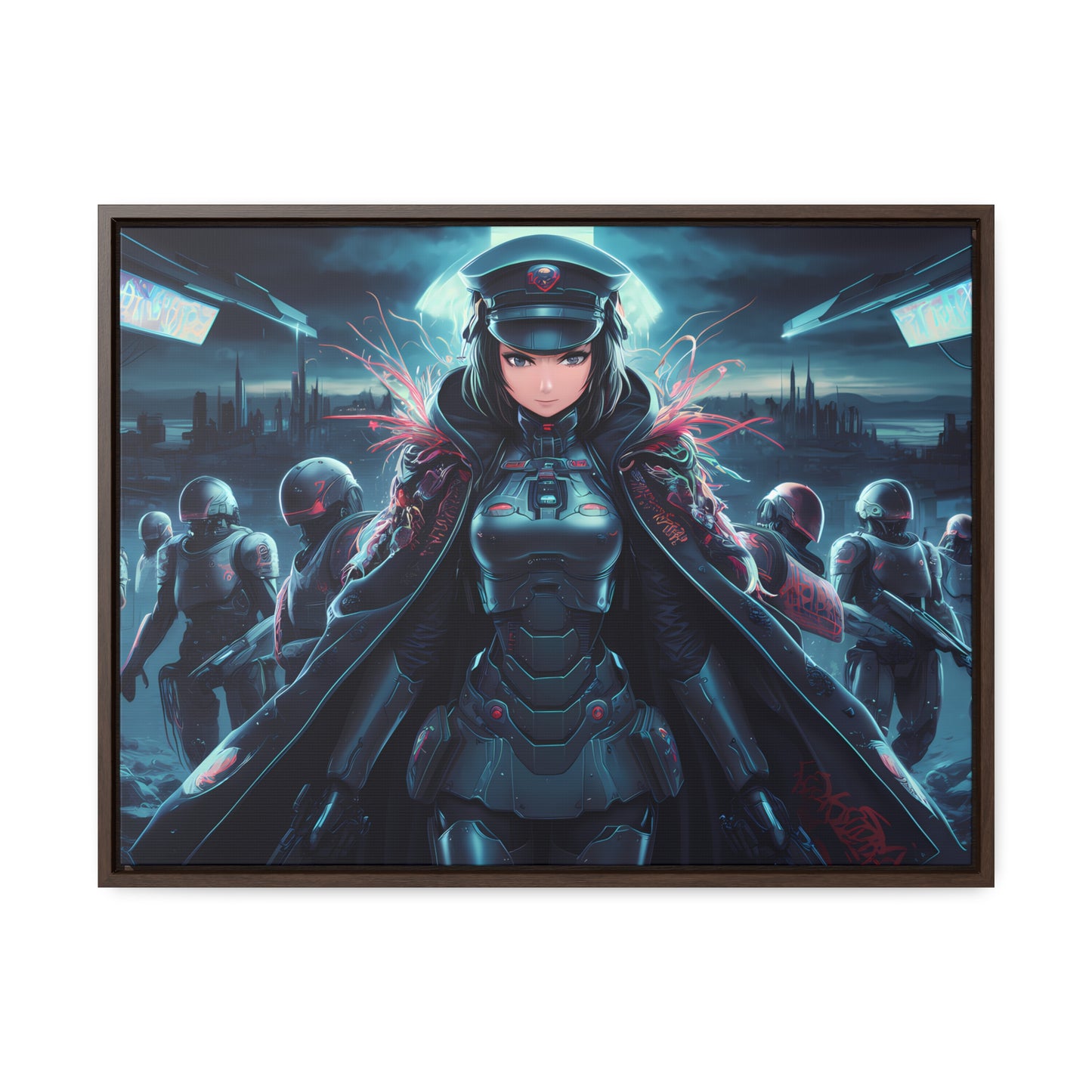 Cybernetic Enforcer: Rise of the Neon Syndicate - Gallery Canvas Wraps, Horizontal Frame