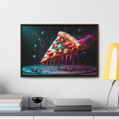 "Cosmic Slice of Pizza Bliss" - Gallery Canvas Wraps, Horizontal Frame