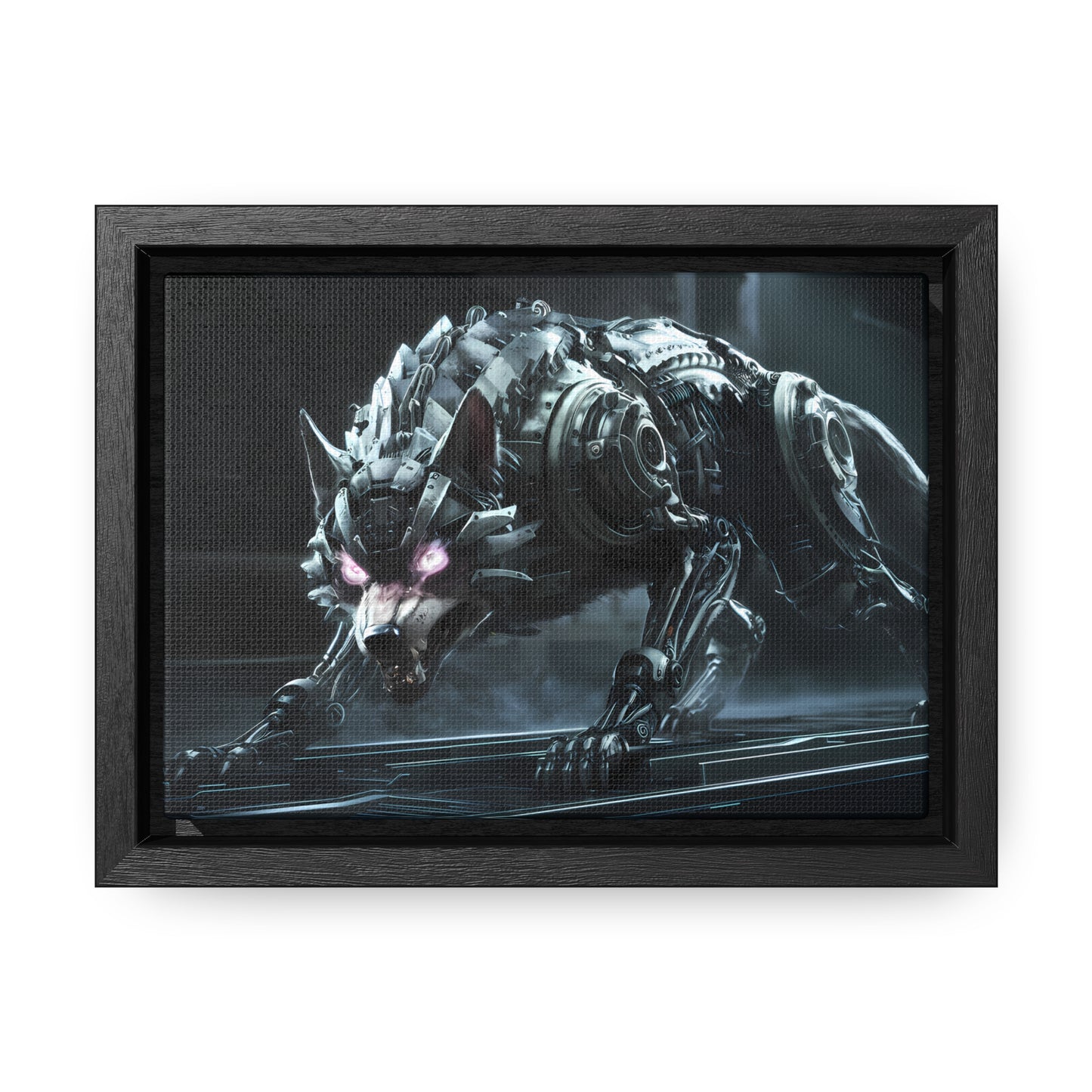 Cybernetic Alpha Wolf - Gallery Canvas Wraps, Horizontal Frame