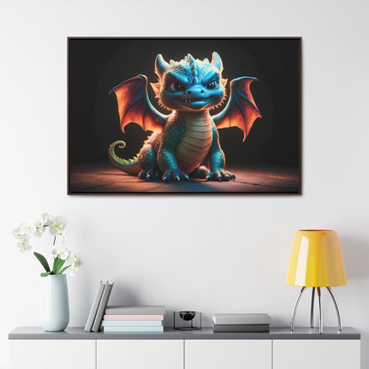 Fierce Baby Dragon Guardian - Gallery Canvas Wraps, Horizontal Frame