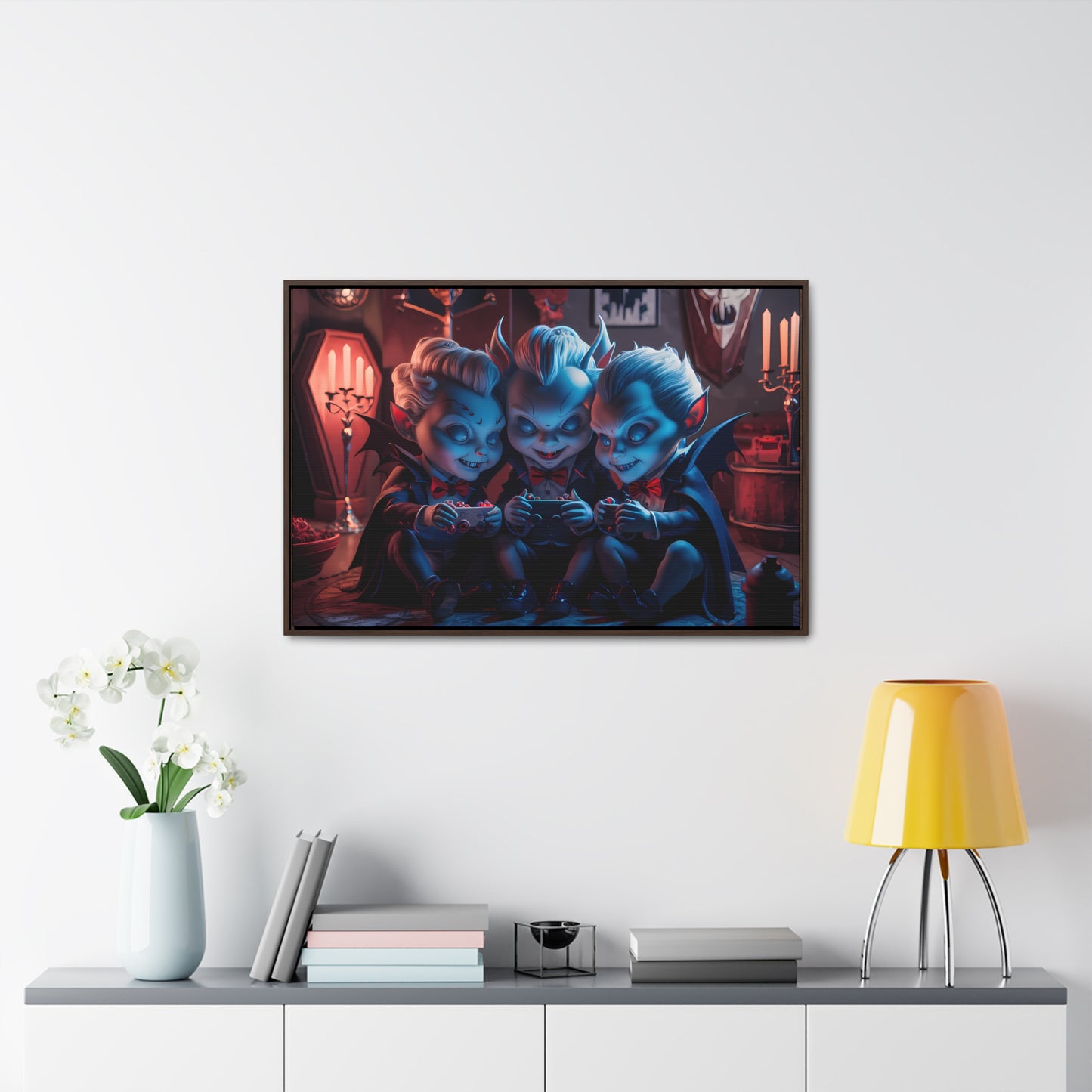 "Night of the Gaming Vampires" - Gallery Canvas Wraps, Horizontal Frame