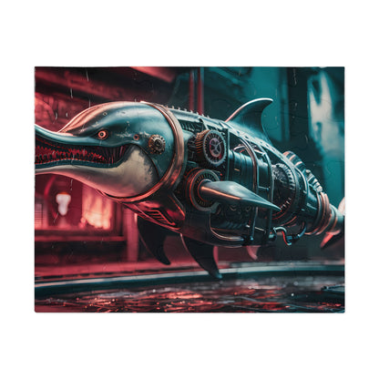 "Cybernetic Predator: The Steampunk Dolphin" - Jigsaw Puzzle (30, 110, 252, 500,1000-Piece)