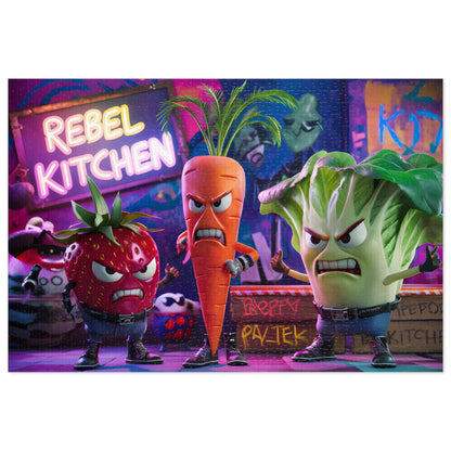 "Veggie Vendetta: Rebel Kitchen" - Jigsaw Puzzle (30, 110, 252, 500,1000-Piece)