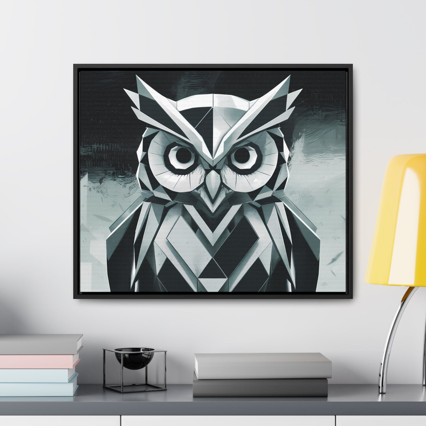 "Geometric Sentinel" - Gallery Canvas Wraps, Horizontal Frame