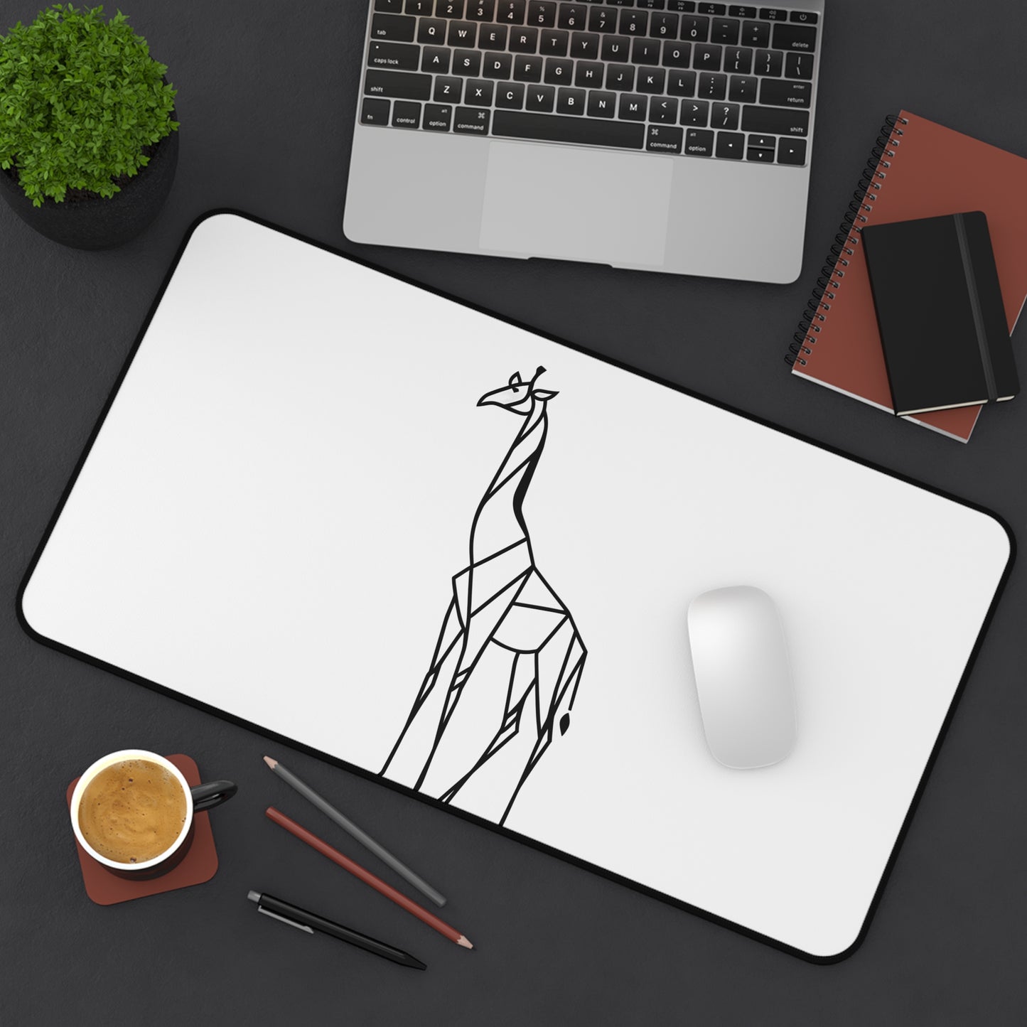 "Geometric Giraffe" - Desk Mat