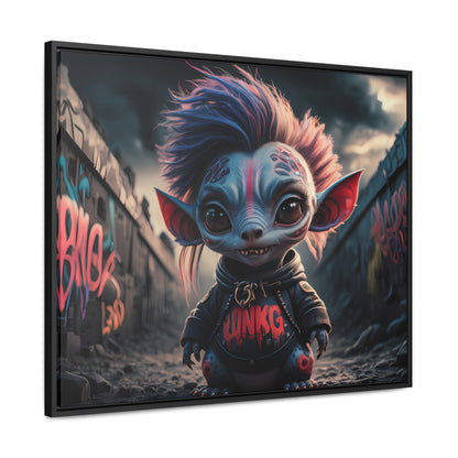 Rebel Gremlin in the Neon Alley - Gallery Canvas Wraps, Horizontal Frame