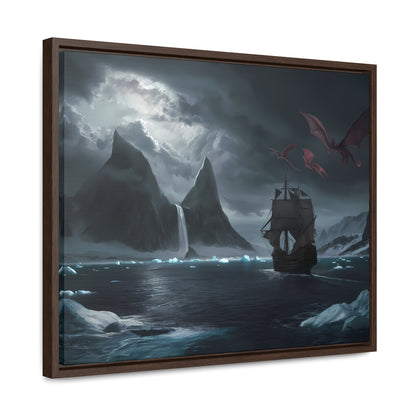 Dragons Over the Frozen Abyss - Gallery Canvas Wraps, Horizontal Frame